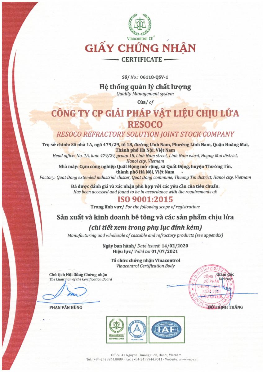 Chứng nhận chất lượng ISO 9001:2015