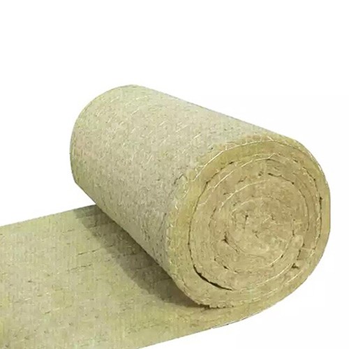 Rock wool blanket with wire mesh reinforcement